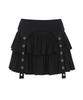 Iligo Tiered Layered Rib Skirt Black