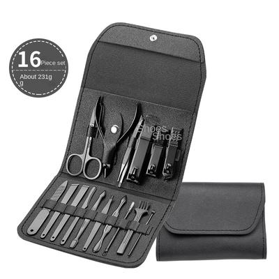 4/16 ks Manikúrní sada Pedikúrní sady Kleštičky na nehty Vysoce kvalitní ocel Profesionální nůžky na nehty Nástroje se cestovním pouzdrem Sada Domácí