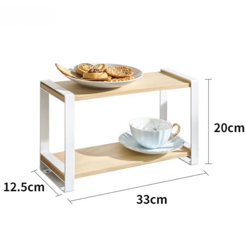 

Двухслойная полка для хранения кухонных специй, полка из досок для дома, стойка для организации мелочей из нержавеющей стали, столовые приборы, металлические держатели