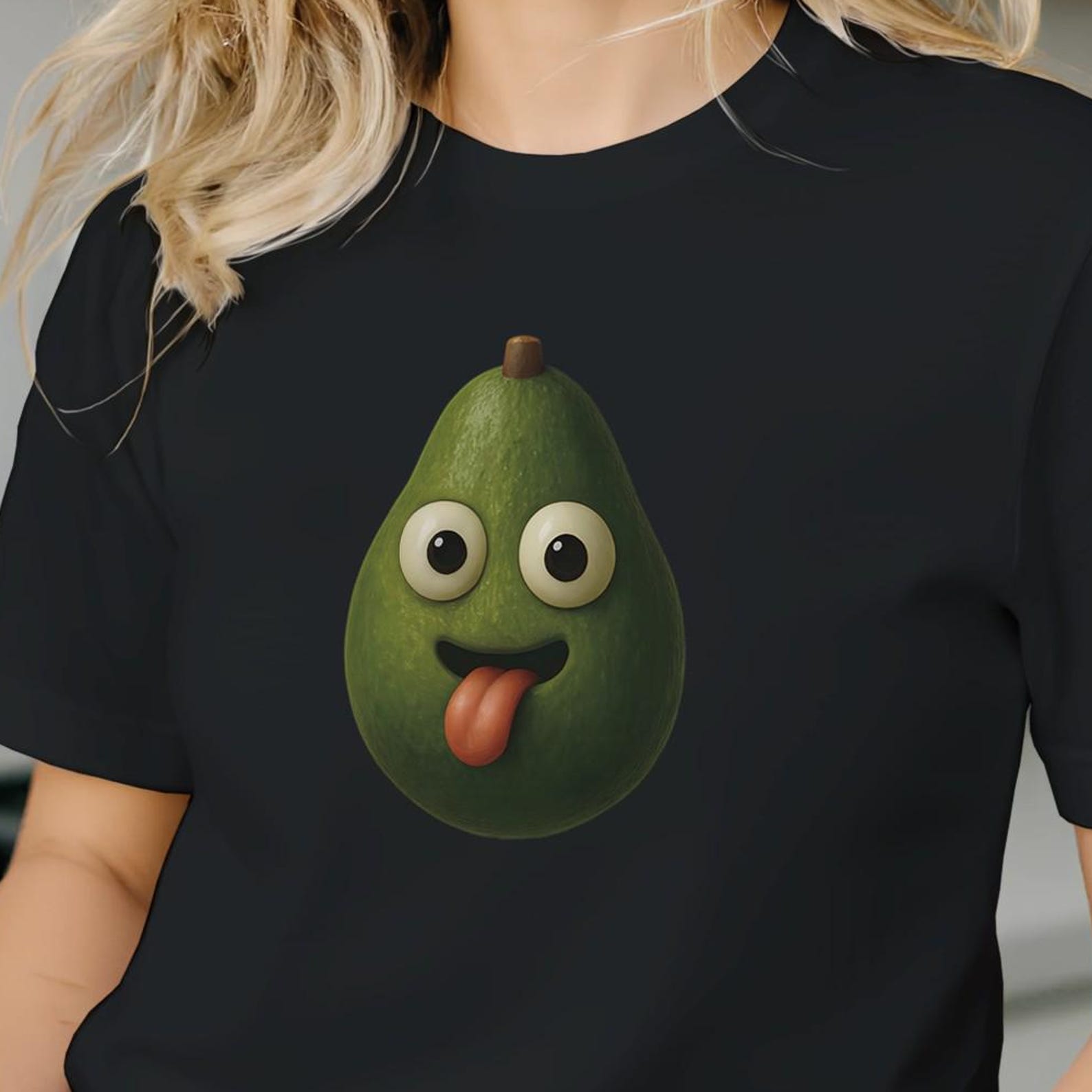 Surreal Freaky Avocado Face T-Shirt | Funny Cartoon Avocado Tee | Weirdcore Fruit Shirt | Quirky Freaky Oddcore Graphic Tee 4XL