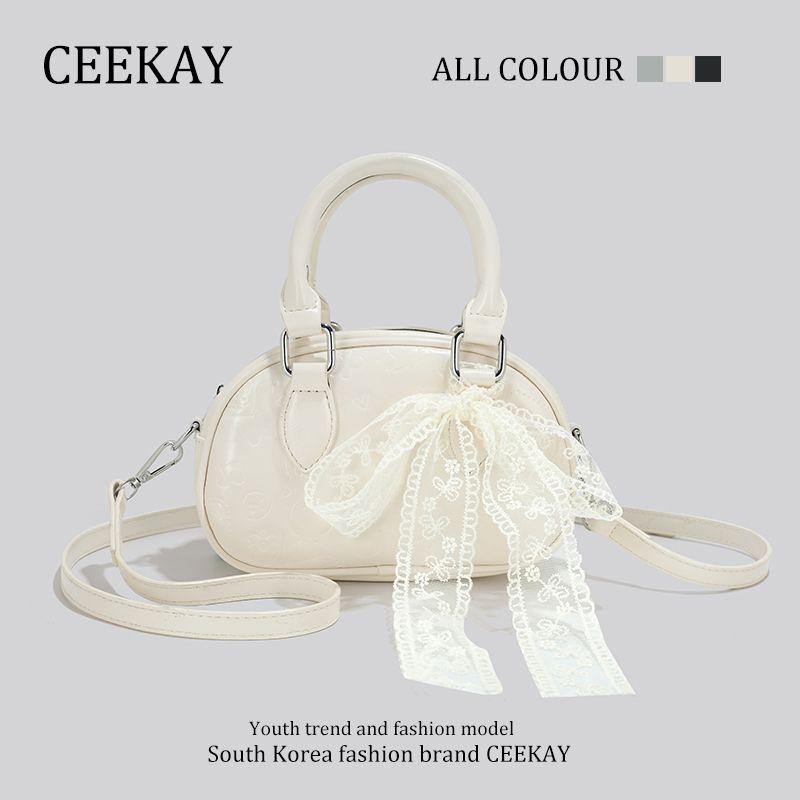 

Ceekay Оригинальные товары Нишевый стиль Подушка Сумка для боулинга Модная Популярная Маленькая сумка Женская Лето 2025 Новая Сумка через плечо White