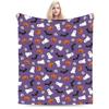 Happy Halloween Cartoon Blanket Cover Velvet  Warm Throw Blanket for Car Sofa Couch Bed Rug