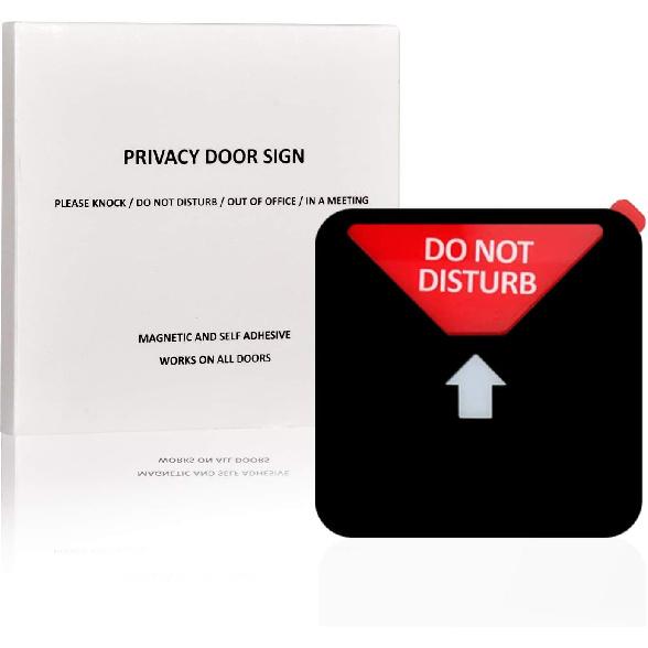 Office Privacy Sign,Do Not Disturb/Please Knock/Out of Office/in a Meeting Sign, Non-Scratch Magnetic Privacy Door Indicator That Lets Others Know