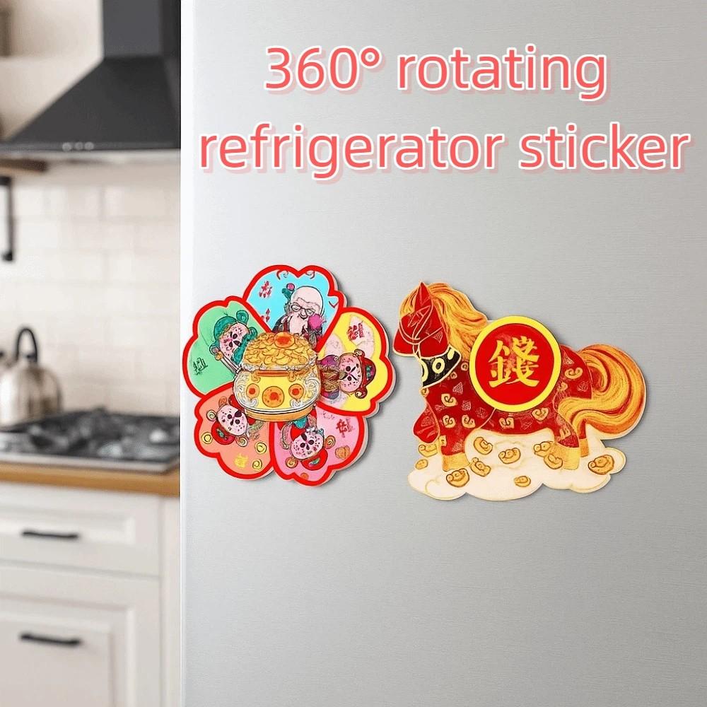 God of Wealth New Year Magnetic Sticker Cartoon Horse Year Fridge Magnets  Chinese New Year