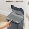 15L Sensor Bin, Automatic Touchless Kitchen Bin, Easy Clean, Battery Operated for Home Office, Bedroom, Bathroom, Grey