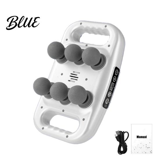 Deep Tissue Massage Roller Multi-Head Muscle Massager for Back Legs And Waist Dual-mode Kneading with Adjustable Intensity Professional Handheld