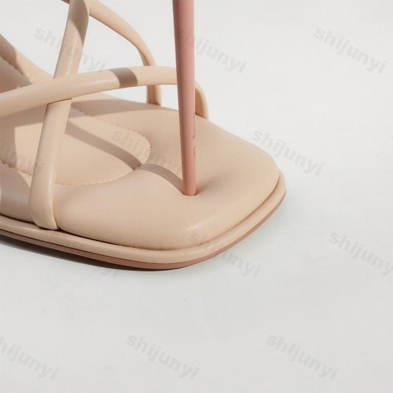 Fashion Summer Women High Heel Sandals Comfortable Casual Female Shoes Woman Square Toe Open Toe Ankle Strap Mujer Sandalias Wedge Shoe