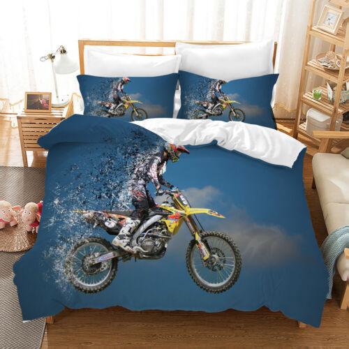 Motorbike Motocross 3D Printed Bedding Set 2/3PC Duvet Cover & Pillowcase(s)