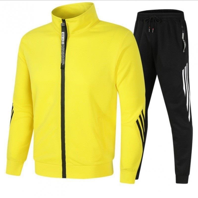 Conjunto Esportivo Masculino Primavera e Outono Camisola com Capuz em Tecido Air Layer + Calças de Moletom Conjunto de 2 Peças Fitness Corrida Roupa Esportiva