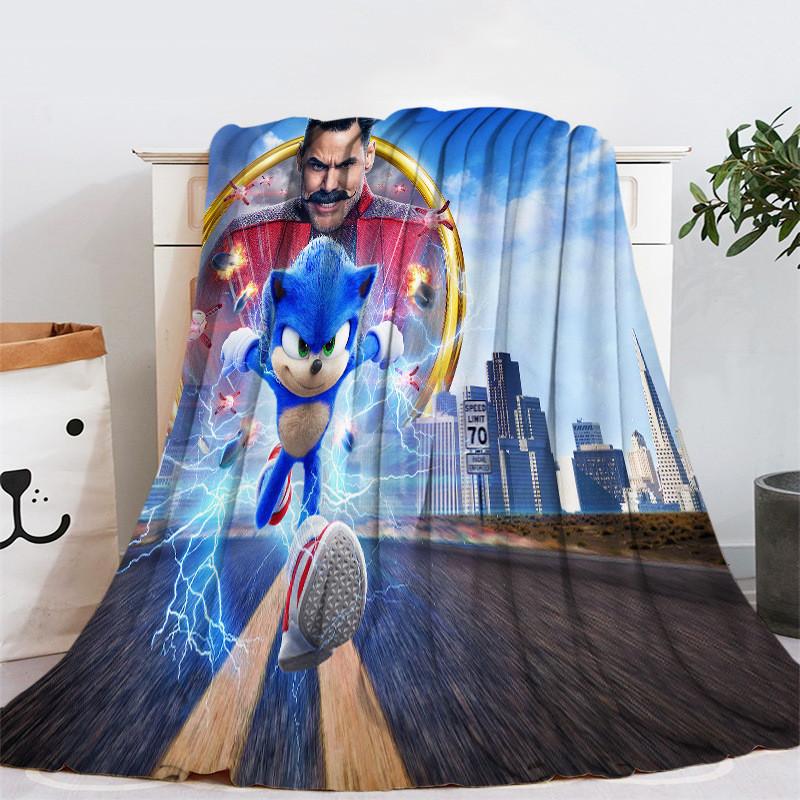 Entzückende Sonic Igel Plüsch Fleece Decke Für Kinder Perfekt Für Winterlichen Komfort