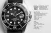 Hyakuichi Date 20 ATM Wasserdicht Schwarz [HYAKUICHI 101] Nr. 1 Taucheruhr, Anzeige, Widerstandsfähigkeit, HYAKU1-001 (Silbernes Gummi)