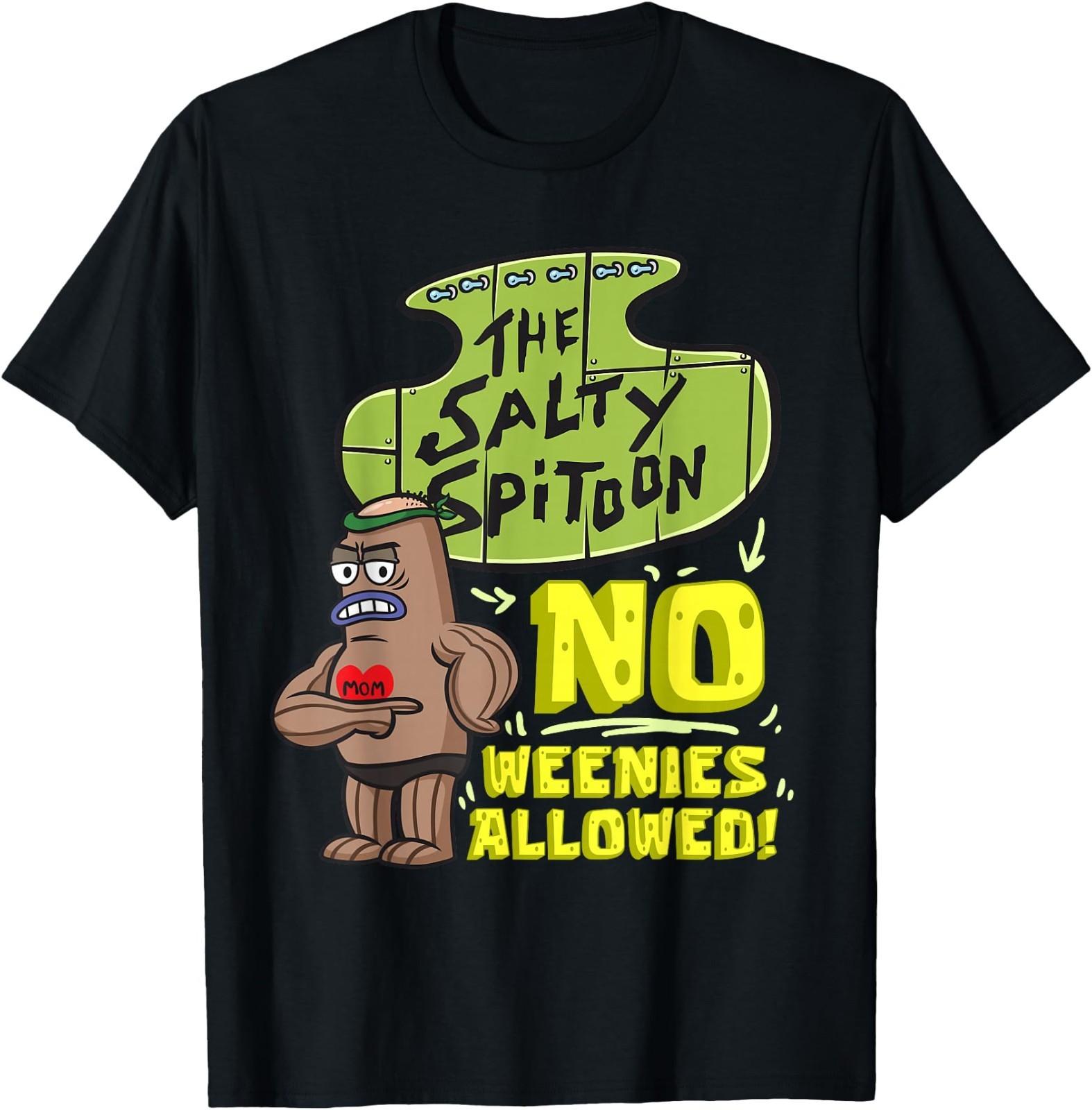 Salty Spitoon No Weenies Allowed Spongebob Gym Bodybuilder T-Shirt S