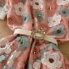 Sommer Frauen Luxus Pailletten Blume Süße Mesh Party Kleider mit Diamanten Gürtel