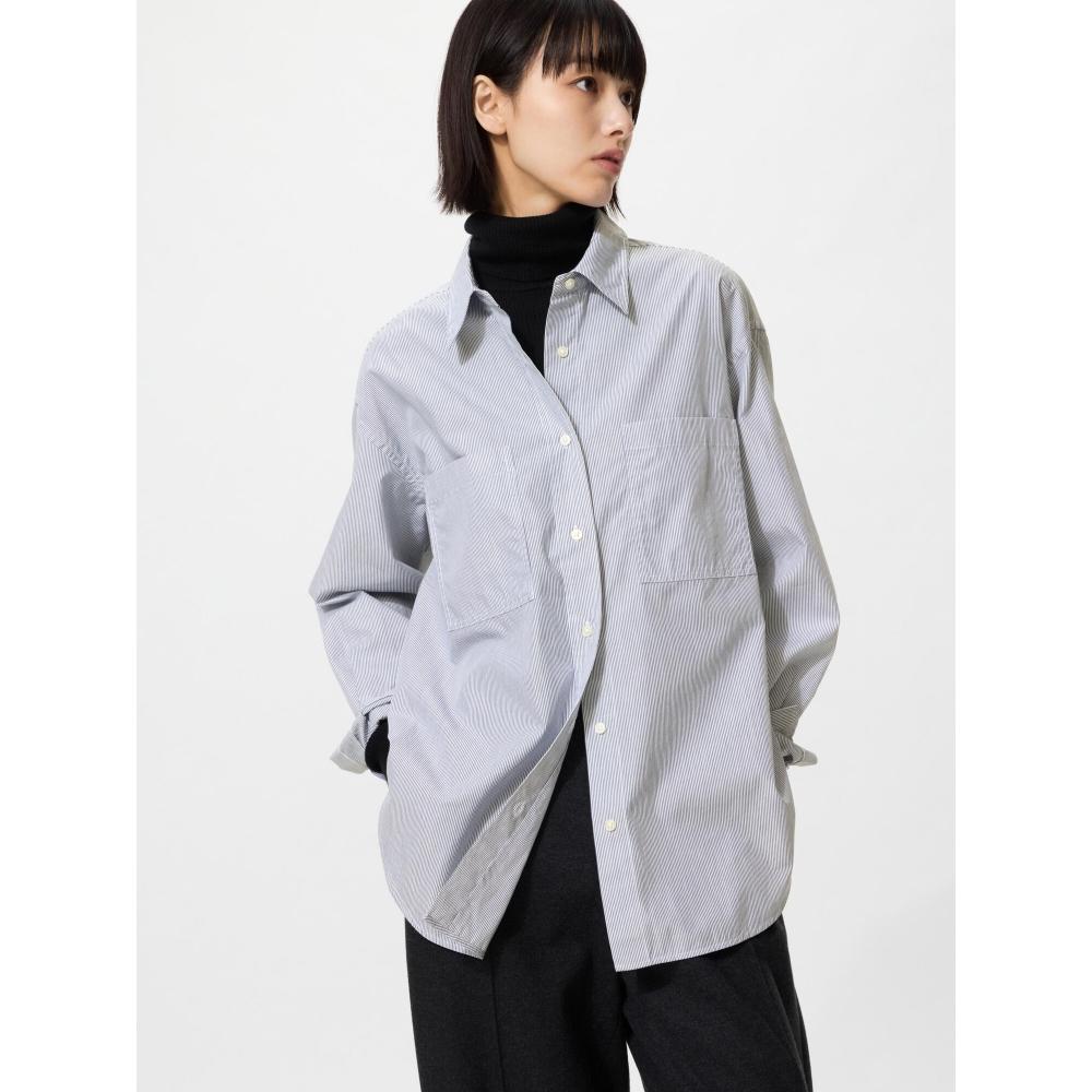 Uniqlo Cotton Oversized Shirt  Long Sleeve 