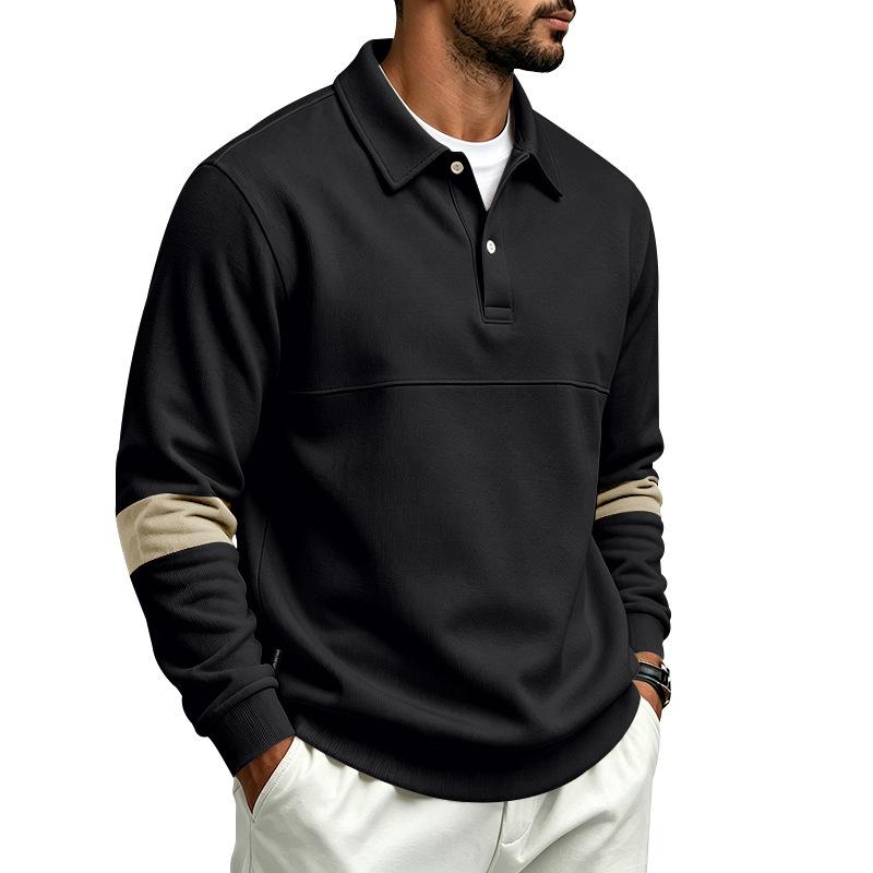 Men S Loose Casual Turn Down Collar Button Polo Shirt For Commute