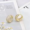 Fashion Zirconia U Shape Huggie Hoop Earrings For Women Geometric Ear Buckle Bridal Wedding Engagement Earrings Daily Jewelry