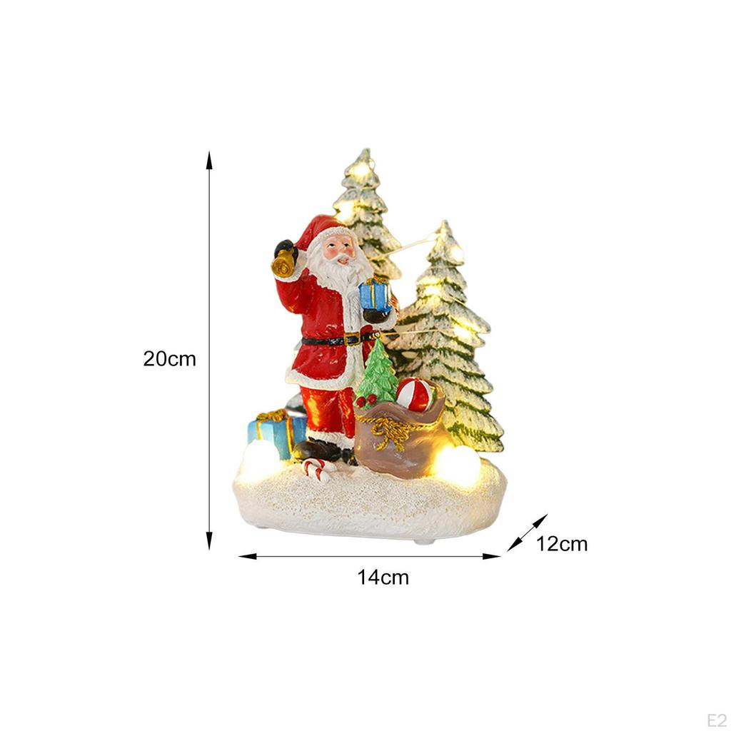 Christmas Illuminated Miniature Musical Ornament Resin Figurine Xmas Displays for Wedding, Home or