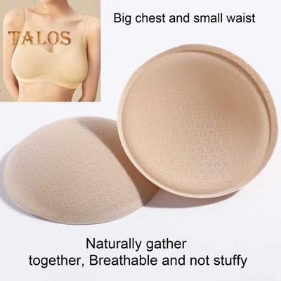 1 para okrągłych gąbkowych wkładek push-up dla kobiet lateksowe wkładki niewidoczne kostium kąpielowy bikini powiększające piersi wkładki na klatkę piersiową akcesoria do codziennego noszenia