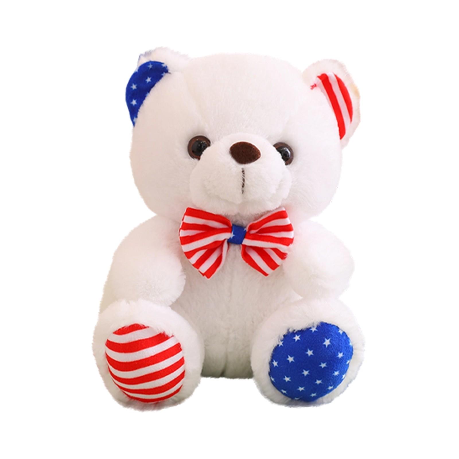 

American Independence Day Plush Doll Flag Stripes Cute Bear One Size