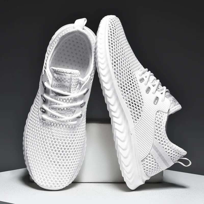 New 2025 White Men's Sneakers High Quality Shoes For Men Mesh Breathable Summer Casual Walking Sneaker Tenis Zapatillas Hombre