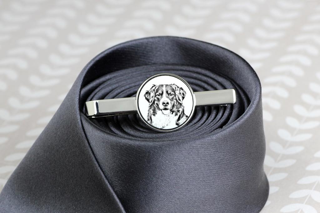 Bernese Mountain Dog, Berner Sennenhund - tie clip with a dog, personalized tie clip, a unique gift for a man from the Art-Dog brand