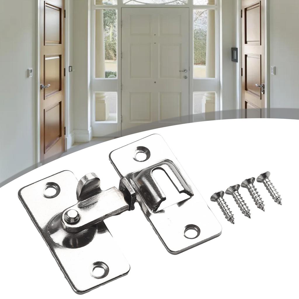Stainless Steel 90 Degree Buckle Right Angle Hook Lock Bolts For Sliding For Wooden Doors Drawers Security Home Door Hardware