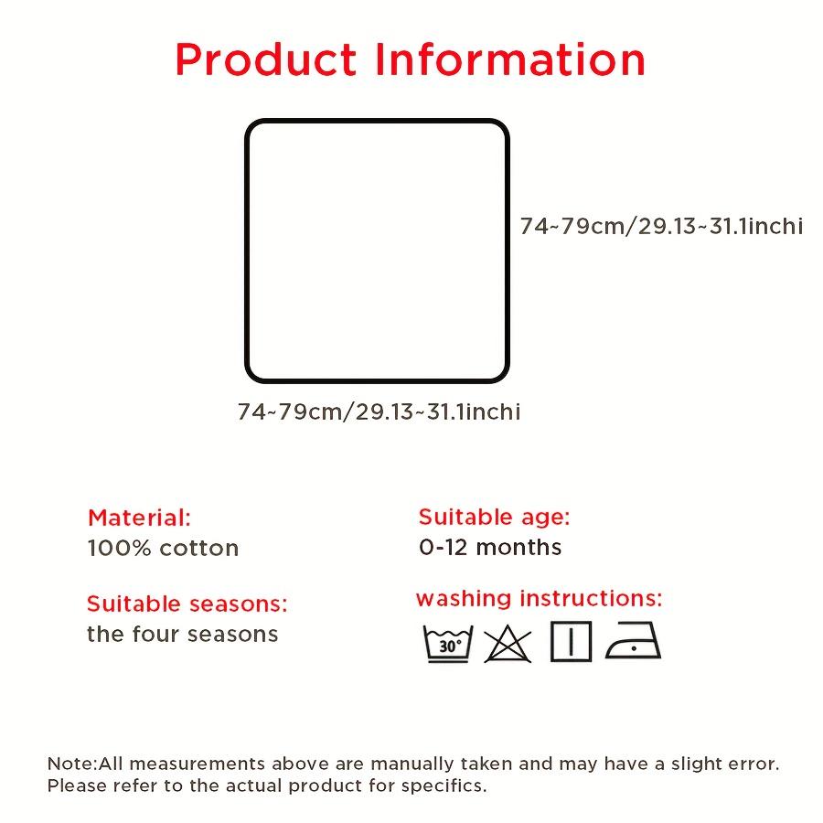 3pcs Soft Double-Layer Muslin Swaddle Blankets for Newborns - Breathable, Lightweight Cotton Wraps with Cute Bear & Moon Print