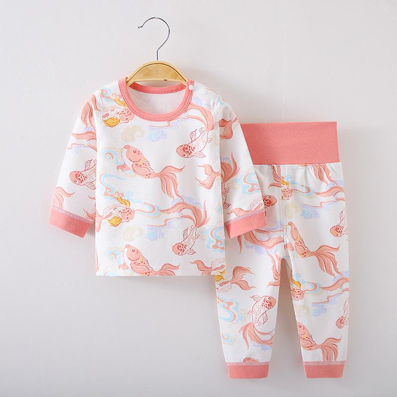 Baby Cotton Grade A Two Piece Pajamas Children Autumn Underwear Set Infant Home Wear Sleepwear