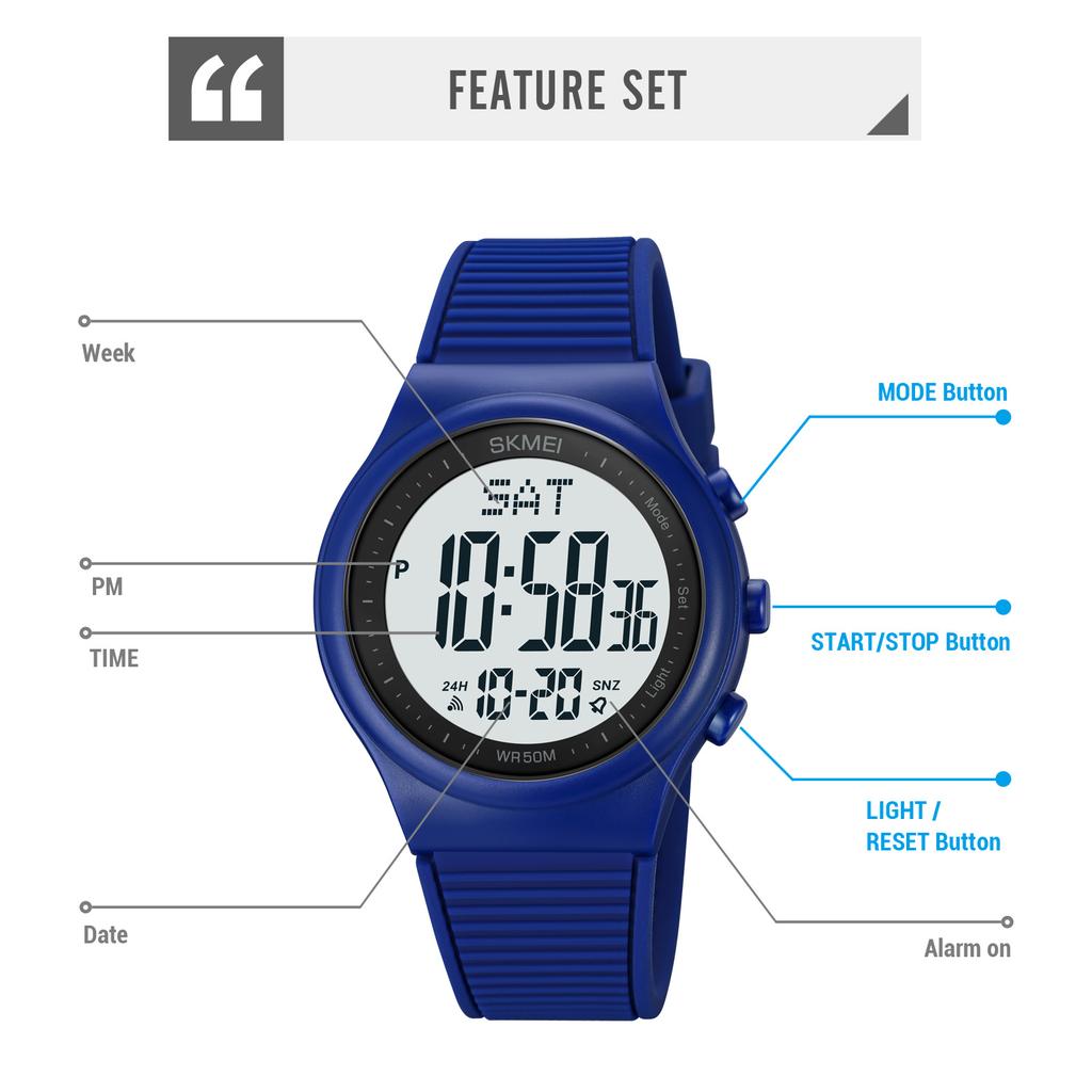 SKMEI 1980 Male reloj hombre Fashion Back Light Digital Sports Watches Clock For Men 5Bar Waterproof Countdown Wristwatches