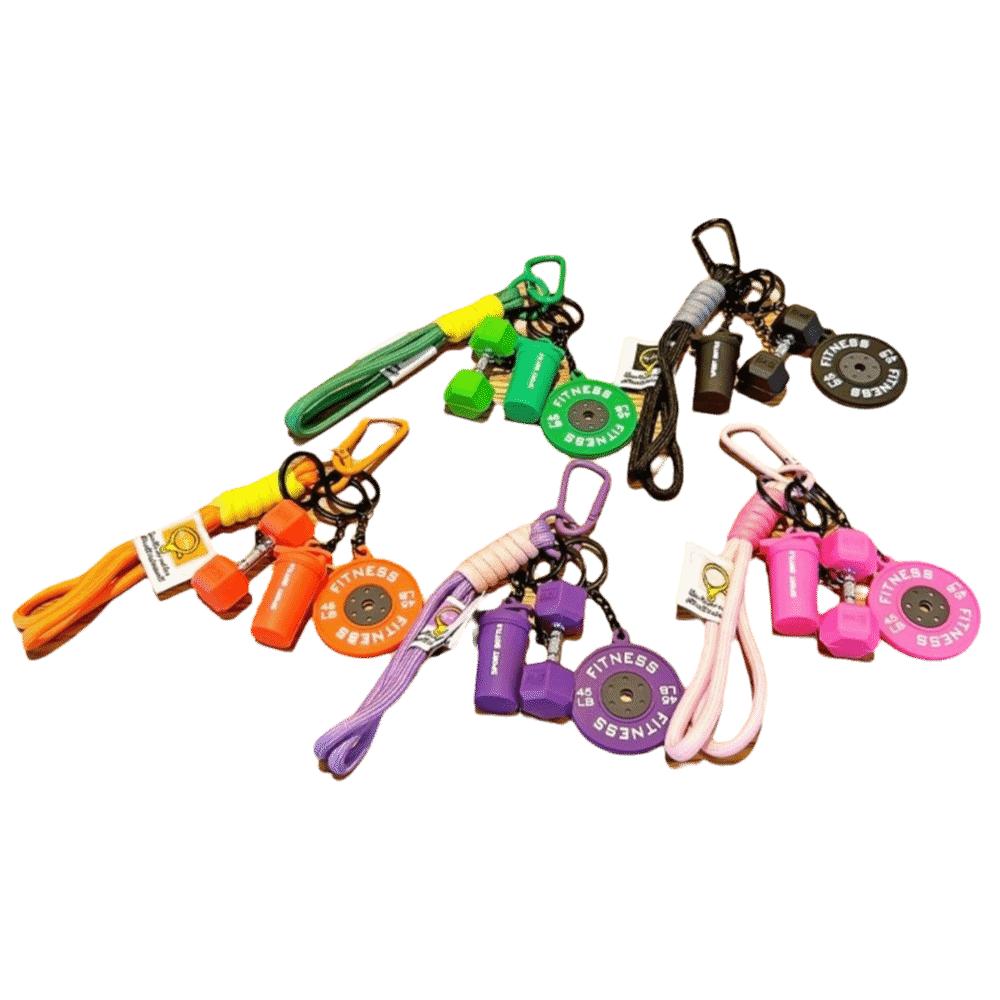 Simulation Style Dopamine Plates Keychain with Buckle Bag Charm New Fitness Series Pendant