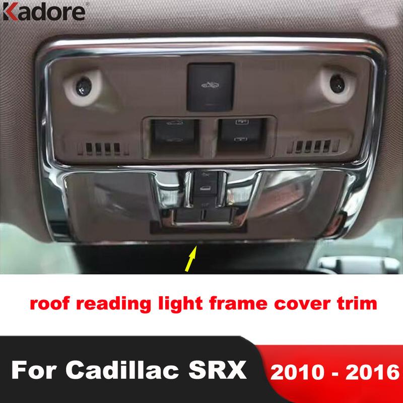 Car Front Roof Reading Light Lamp Panel Cover Trim For Cadillac SRX 2010-2012 2013 2014 2015 2016 Steel Interior Accessories