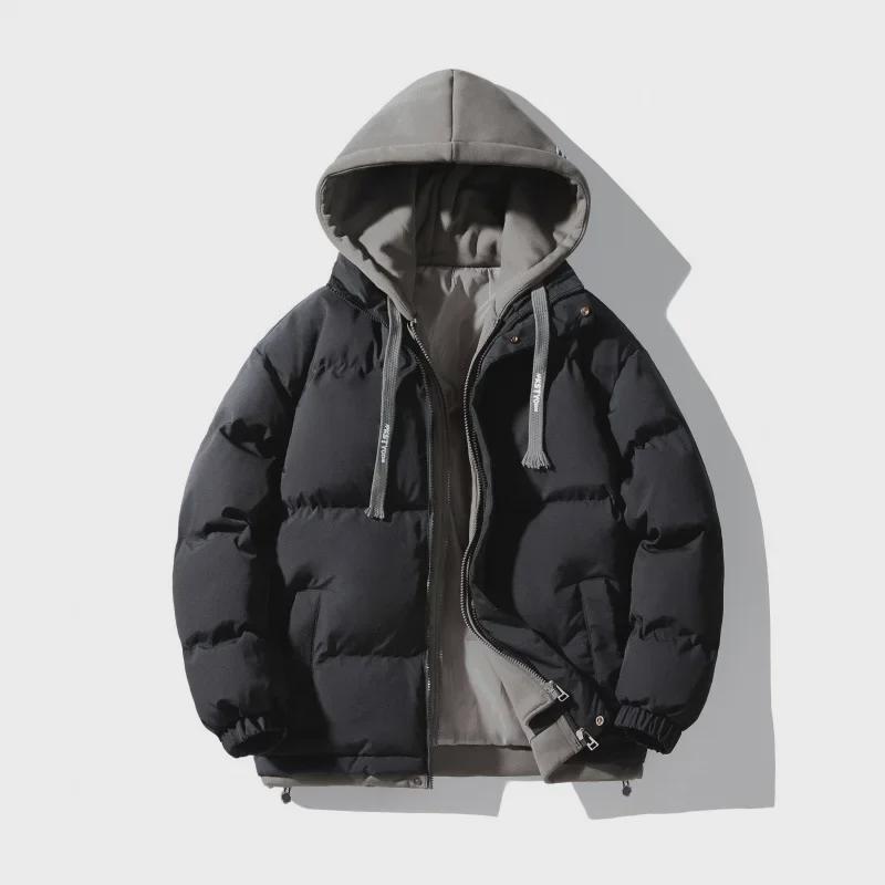 Men's Trendy Oversized Hooded Cotton Jacket - Winter 2-in-1 Style