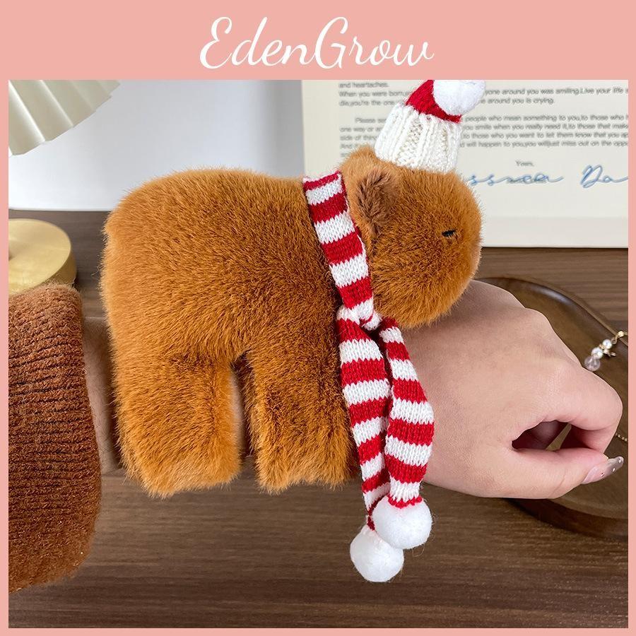 Capybara Cozy Christmas Plush Toy Wristband With Short Plush Design For Gifting