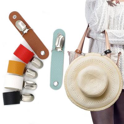 1PCS Hat Clips for Travel PU Leather Hat Clip for Luggage Handbag Backpack Luggage Clip for Hats Outdoor Beach Hats Companion