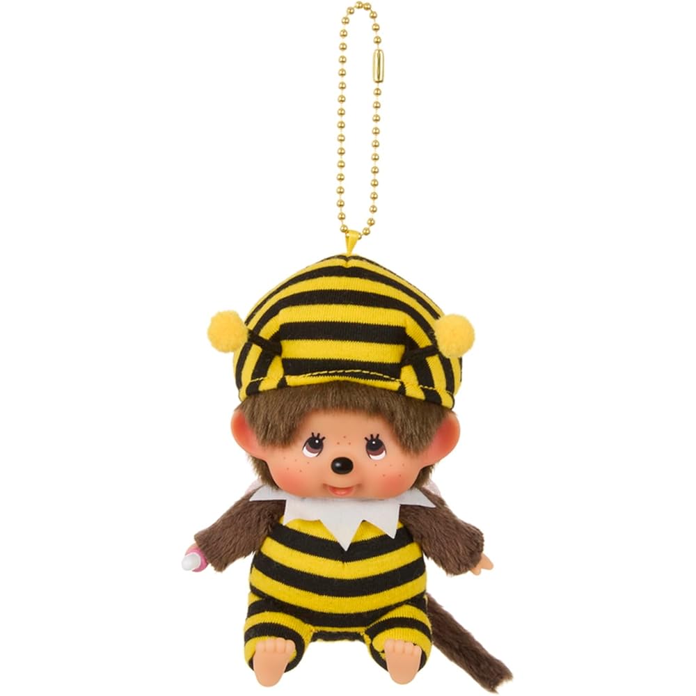 Sekiguchi Monchhichi Keychain Bee Face Large 11x8x6cm Plush Toy