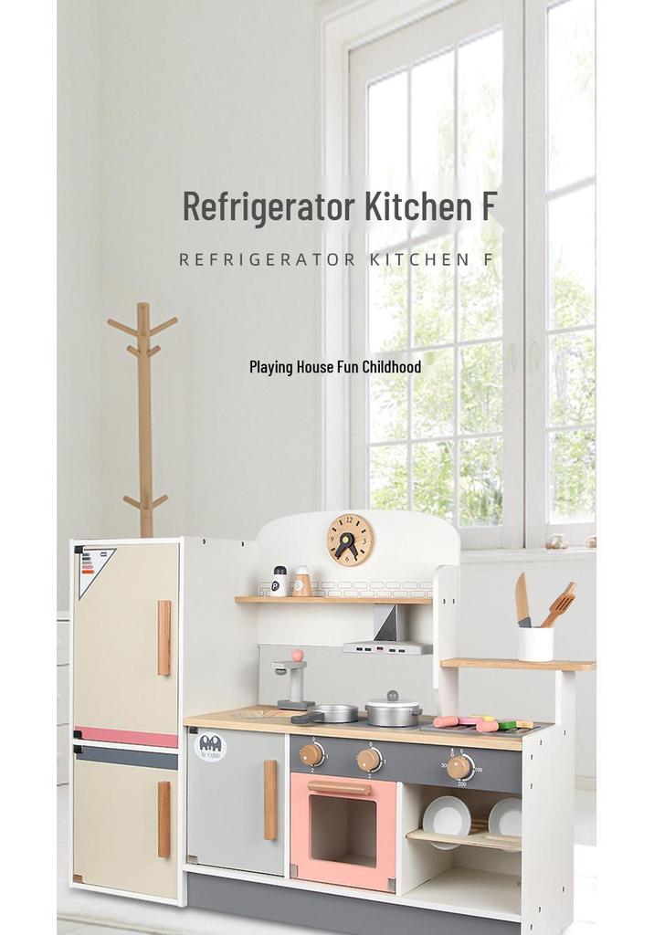 Wooden Kitchen Toy Set: Sound & Light Role-Play Cooking Experience for Kids