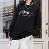 Li-Ning Sports Fashion Series Simple Text Logo Embroidered Loose Pullover Sweatshirt Unisex Tops Black AWDSF97-2