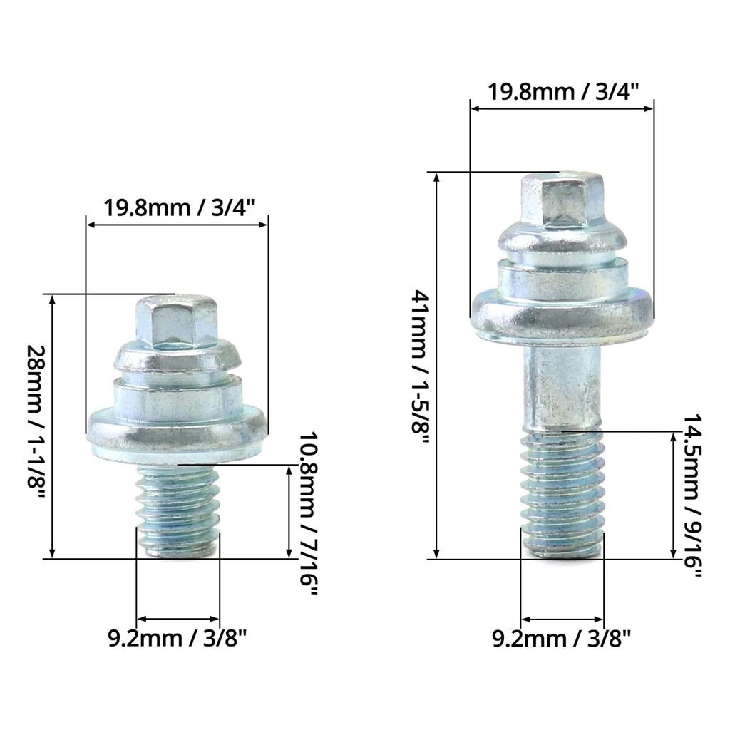 REYLNXR 4-Pack 3/8" Bolts, Copper Screws, Side Post Terminal Bolts, Compatible with