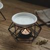 Nordic Candle Holder Aromatherapy Ceramic Oil Lamp Stainless Steel Base Aroma Burner Home Decoration Ornament Meditation Gift