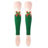 Ribbed Knitted Christmas Boot Cuffs for Women Sweet Bowknot Festival Plush Trim Leg Warmers Calf Socks for Cold Weather
