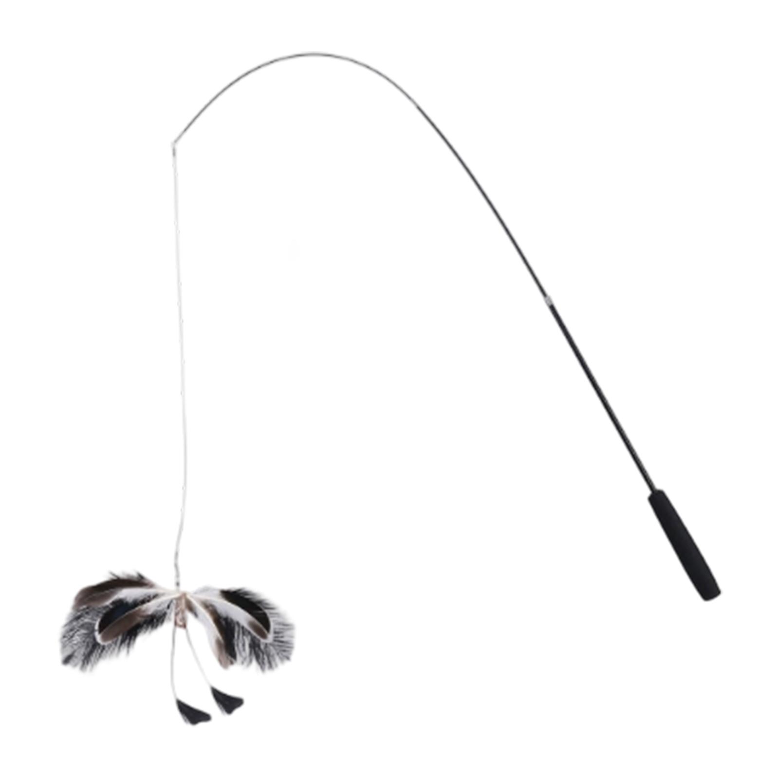 

1.2m Long Telescopic Teaser Stick, Fishing Rod With Feather, -resistant With Bell, Interactive Toy One Size
