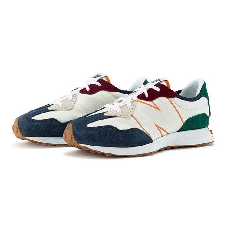 New Balance 327 Natural Indigo Green Maroon Gum GS GS327HH1