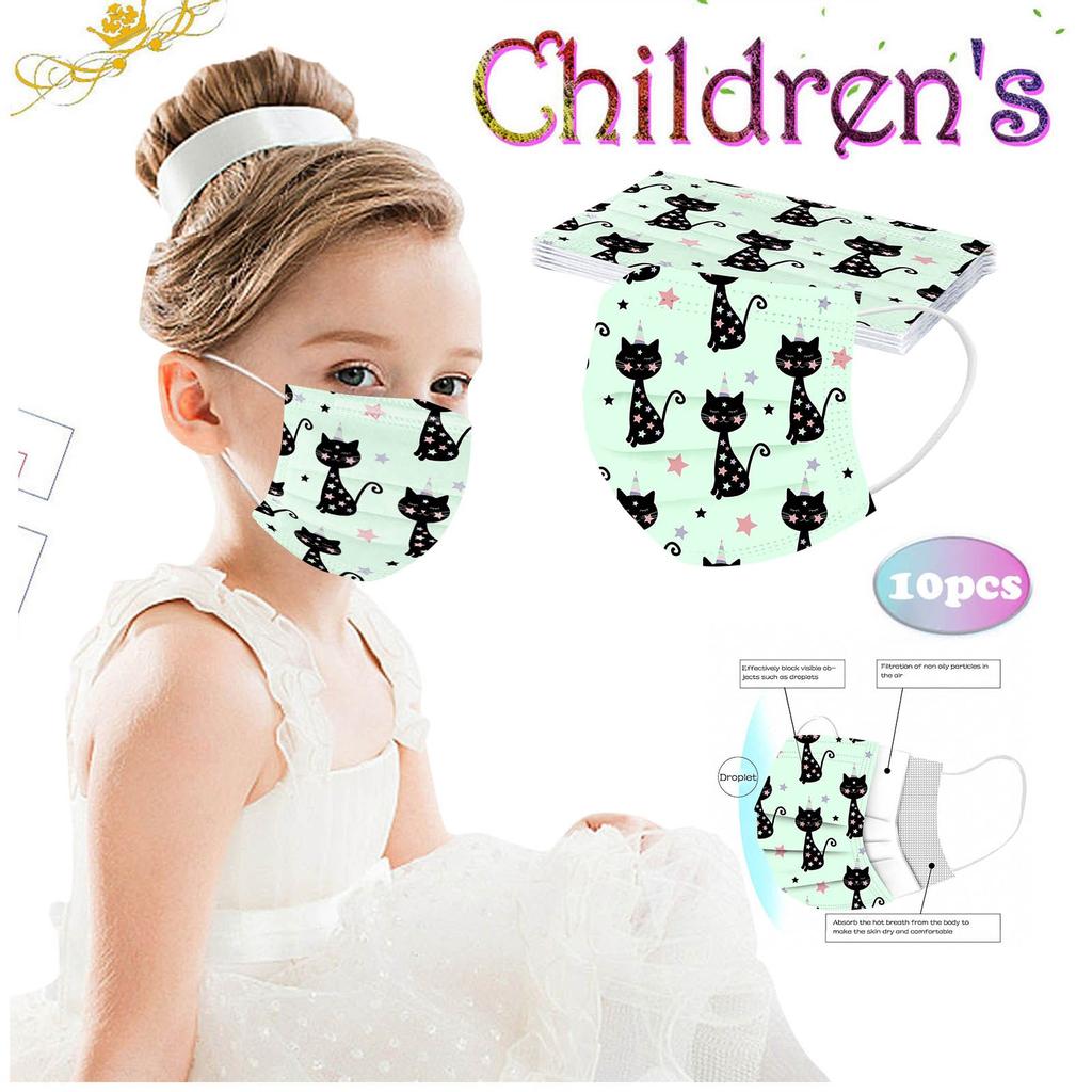 Barnkattmask Engångsansiktsmask Industriell 3-lagers Öronögla 50 ST Mask