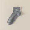 Short Socks, Solid-colored Cotton Socks for Autumn Girls, Women's Double-bar Striped Sweat-absorbing Boneless Sports Socks, Versatile Women's Socks