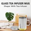 LICG 500Ml Travel Heat-Resistant Glass Tea Infuser Mug With Stainless Steel Lid Coffee Cup Tumbler Kitchen Heat-Resistant Large