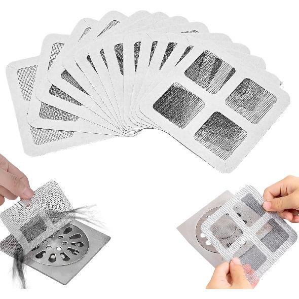 50Pcs Disposable Shower Drain Cover Hair Catcher, Disposable Floor Drain Sticker, Suit Sewer Filter Screen, Bathroom, Bathtub, Kitchen, Sink Floor