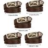 Classical Men Leather Belt with Convenient Automatic Buckle and Carved Beast Buckle Chinese Beast Head
