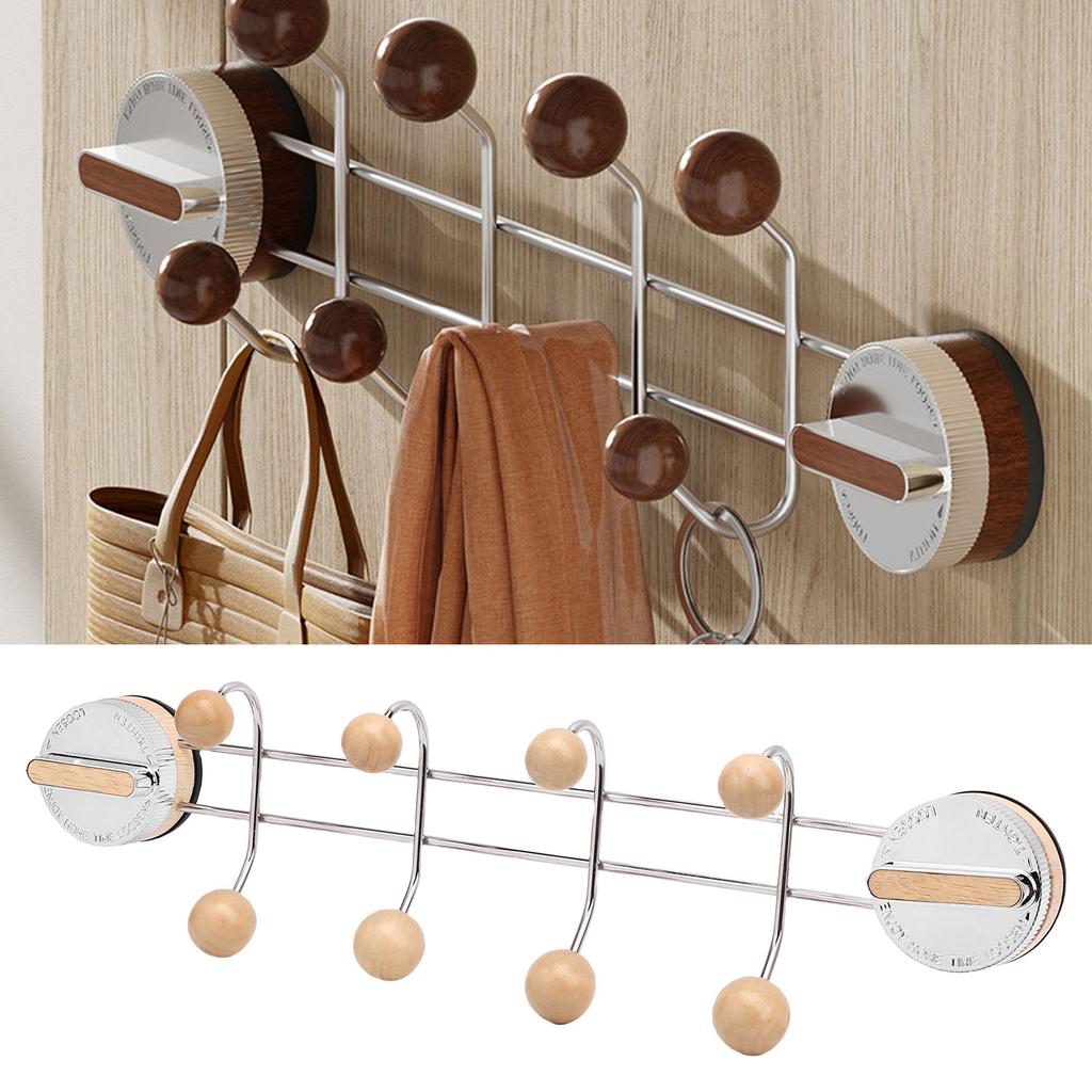 Coat hook with suction cup, double row wall hook rack with stainless steel ABS for the entrance area, bathroom, kitchen, living room
