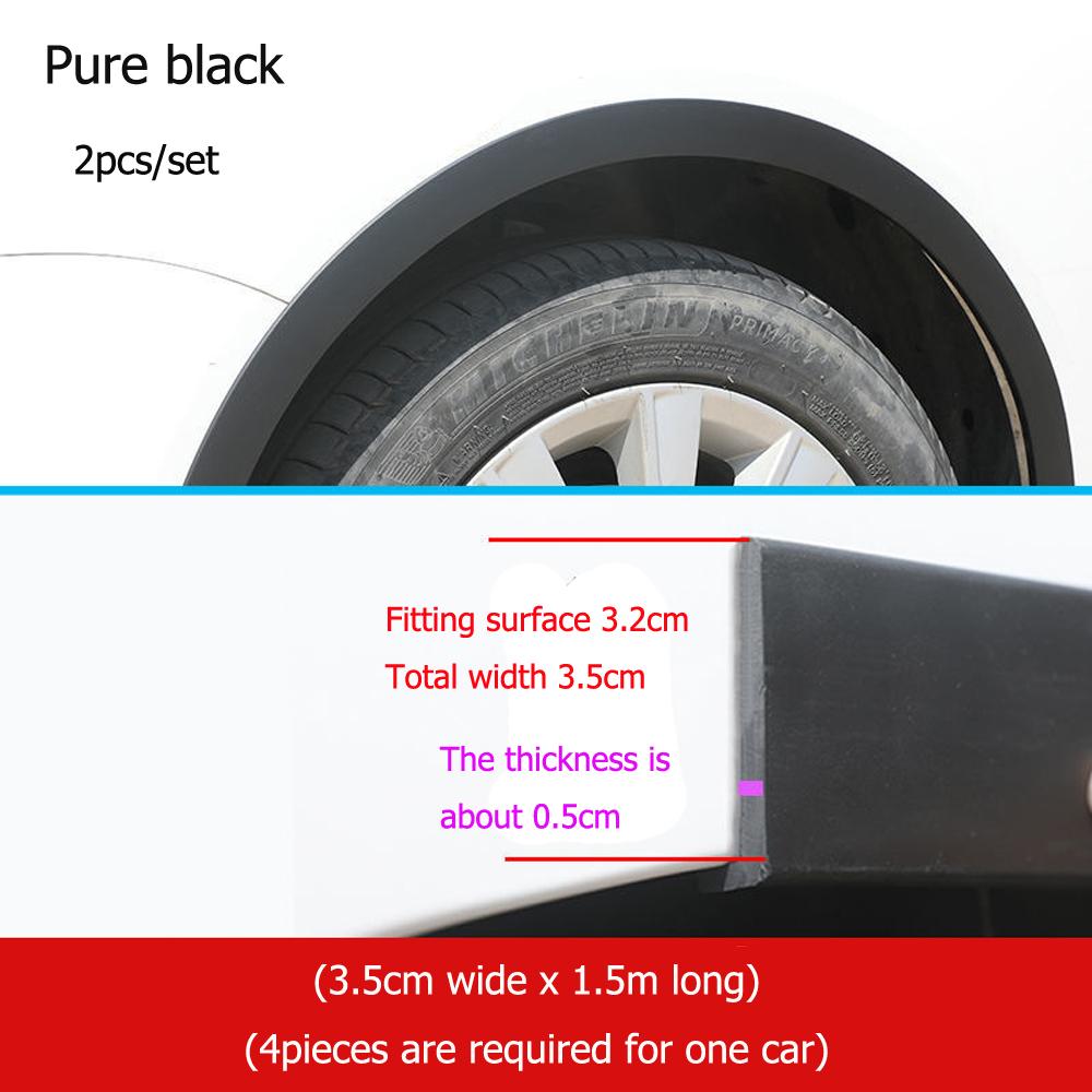 2ks Car Wheel Hrana ráfku Nálepky proti poškrábání Lepicí obloučky Nástavec Nástavec Trim Protector Ochrana obočí Styling