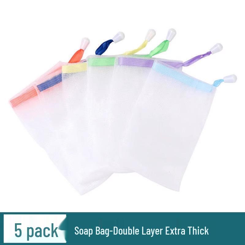 Double Layer Mesh Soap Bag Facial Cleanser Foaming Net Washcloth